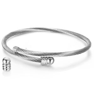 Brand New Linx Silver Twisted Cable Bangle Charm Bracelet